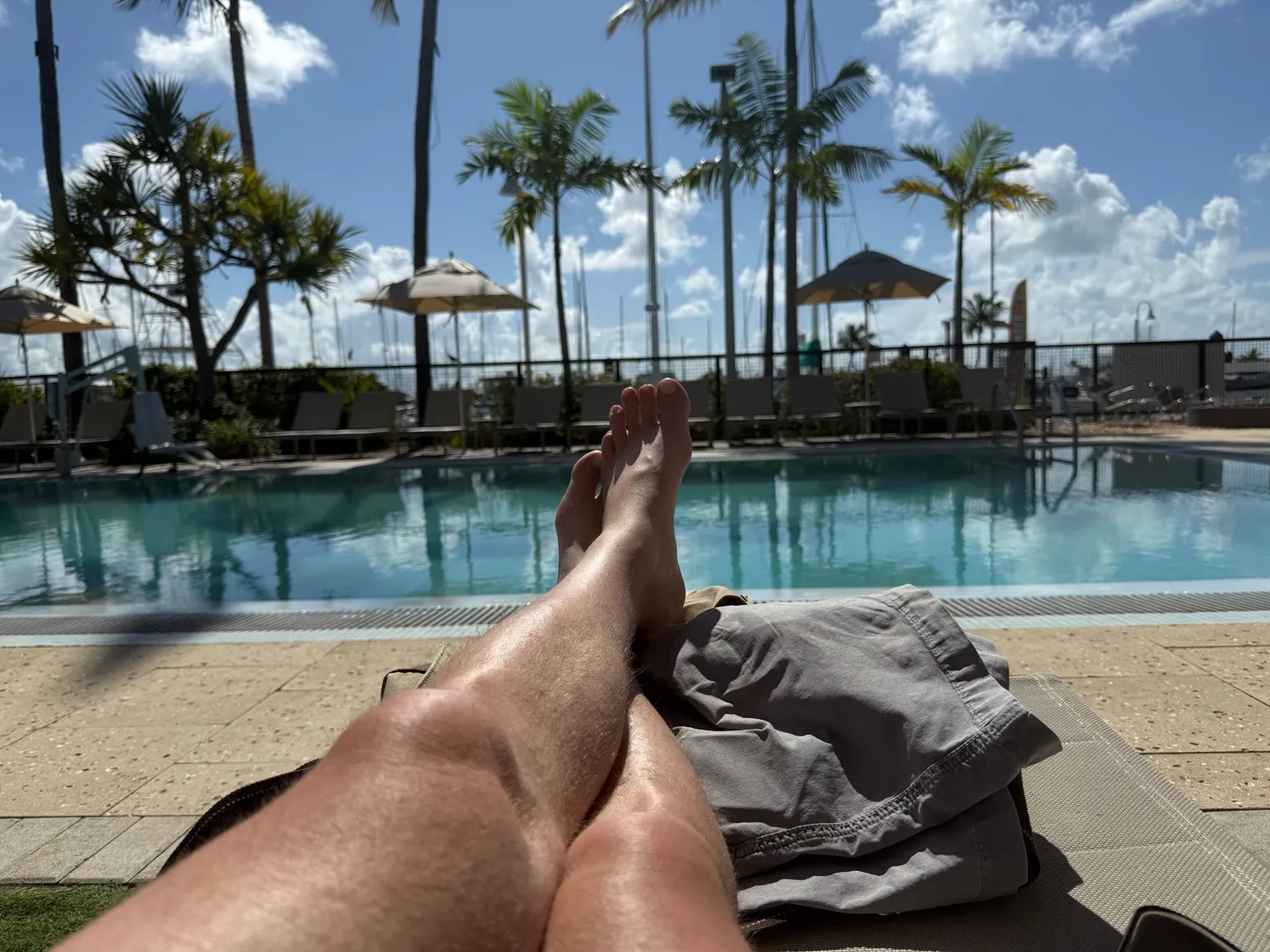 Feet up by the pool